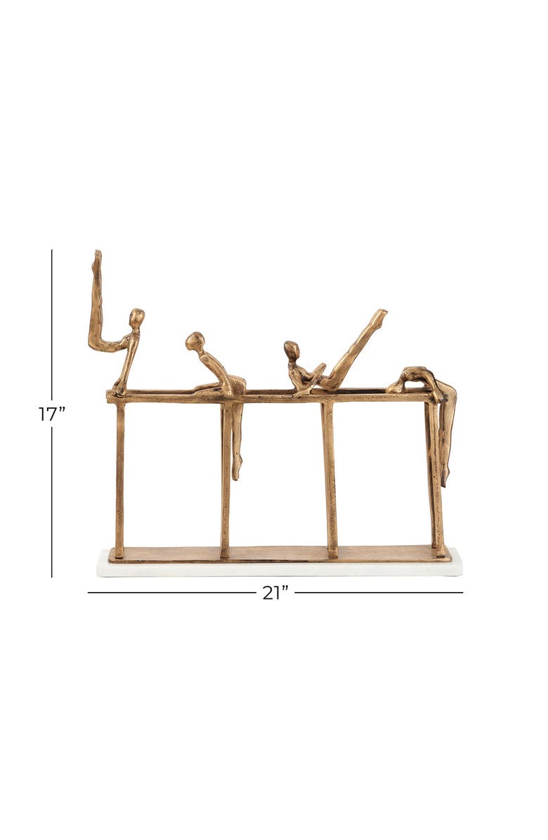 WILLOW ROW Goldtone Metal Modern People Sculpture, Alternate, color, 