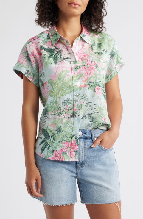 Garden Villa Short Sleeve Linen Shirt