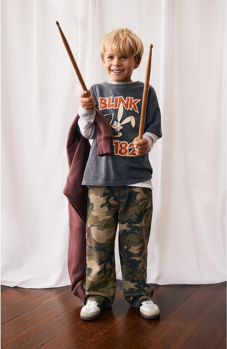 Cotton On Kids Kid's Licensed Drop Shoulder Short Sleeve Tee, Alternate, color, Rabbit Grey Blink 182