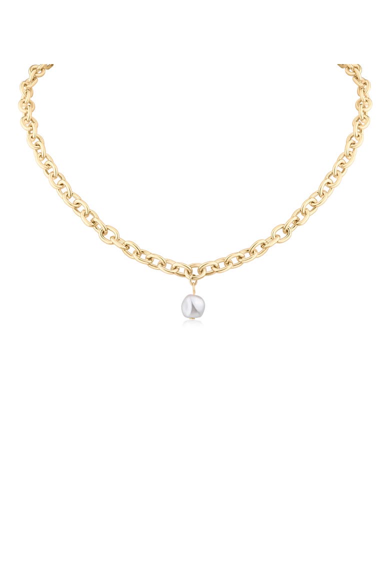 Faux Pearl Pendant Necklace (Nordstrom Exclusive), Main, color, WHITE/ GOLD