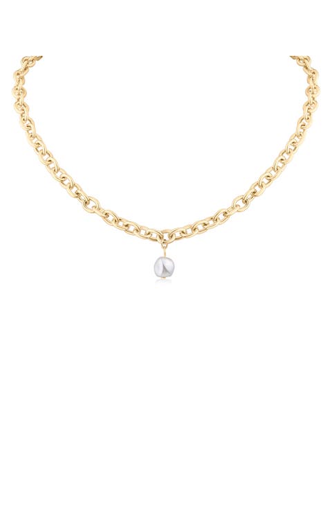 Faux Pearl Pendant Necklace