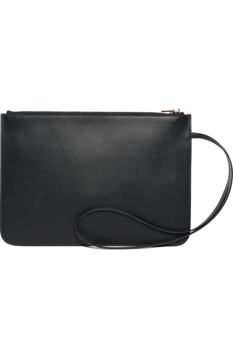 TOM FORD Zip Top Leather Wristlet, Alternate, color, Black