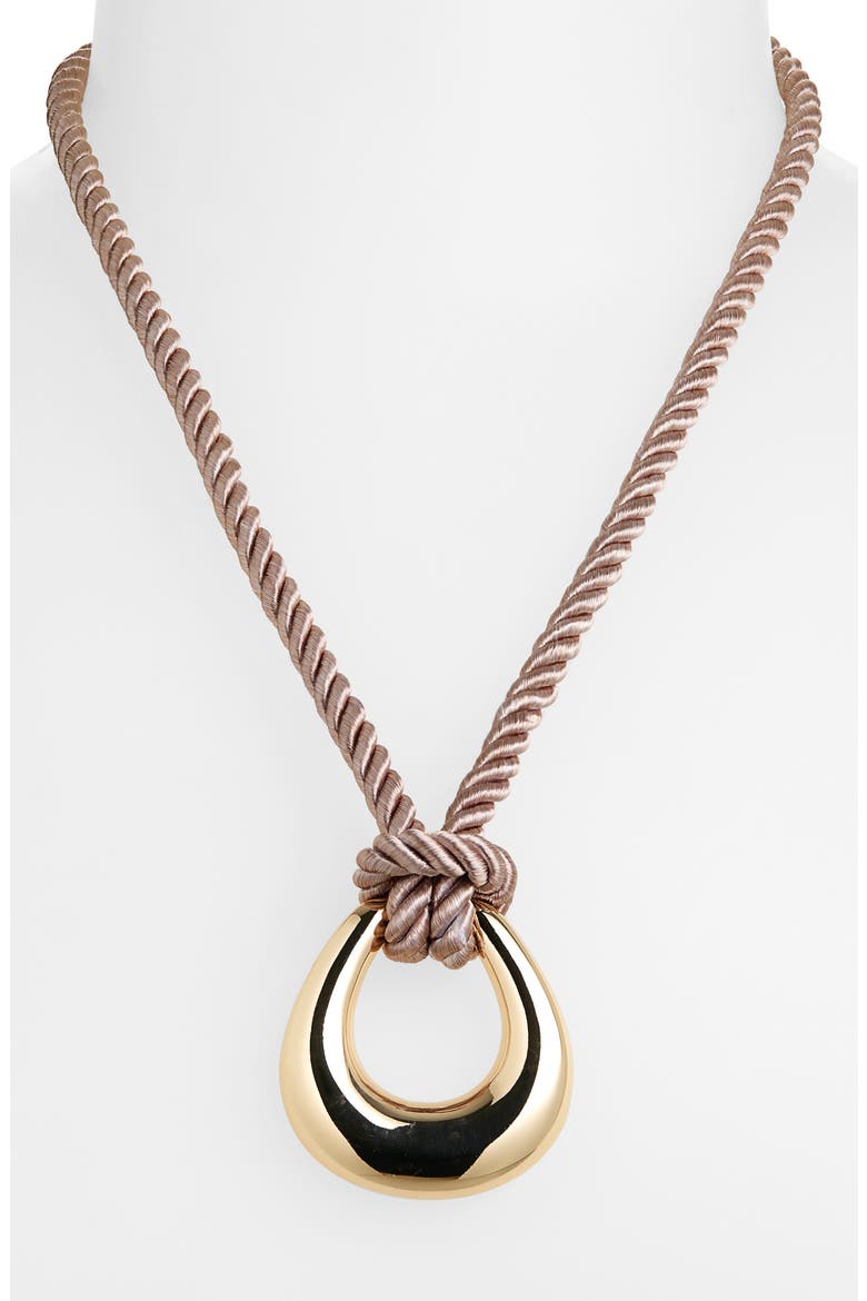 Open Pendant Cord Necklace, Alternate, color, NATURAL- GOLD