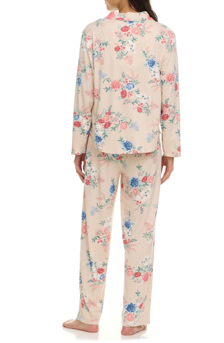 Flora By Flora Nikrooz Lindsey Collared Knit Pajamas, Alternate, color, Sand