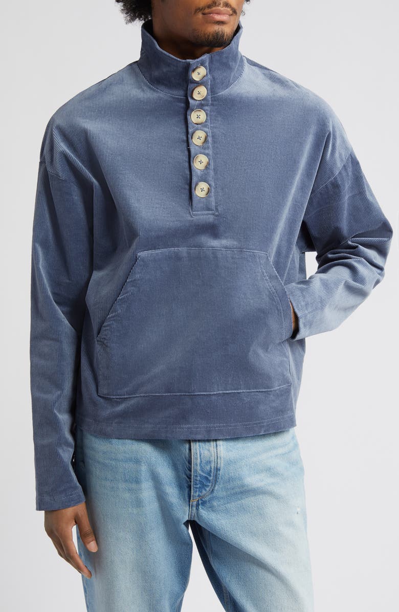 Falling Forward Button Cotton Corduroy Pullover, Alternate, color,