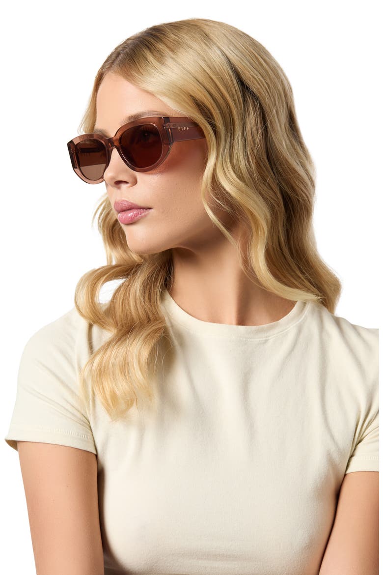 Drew 54mm Polarized Oval Sunglasses, Alternate, color, BROWN