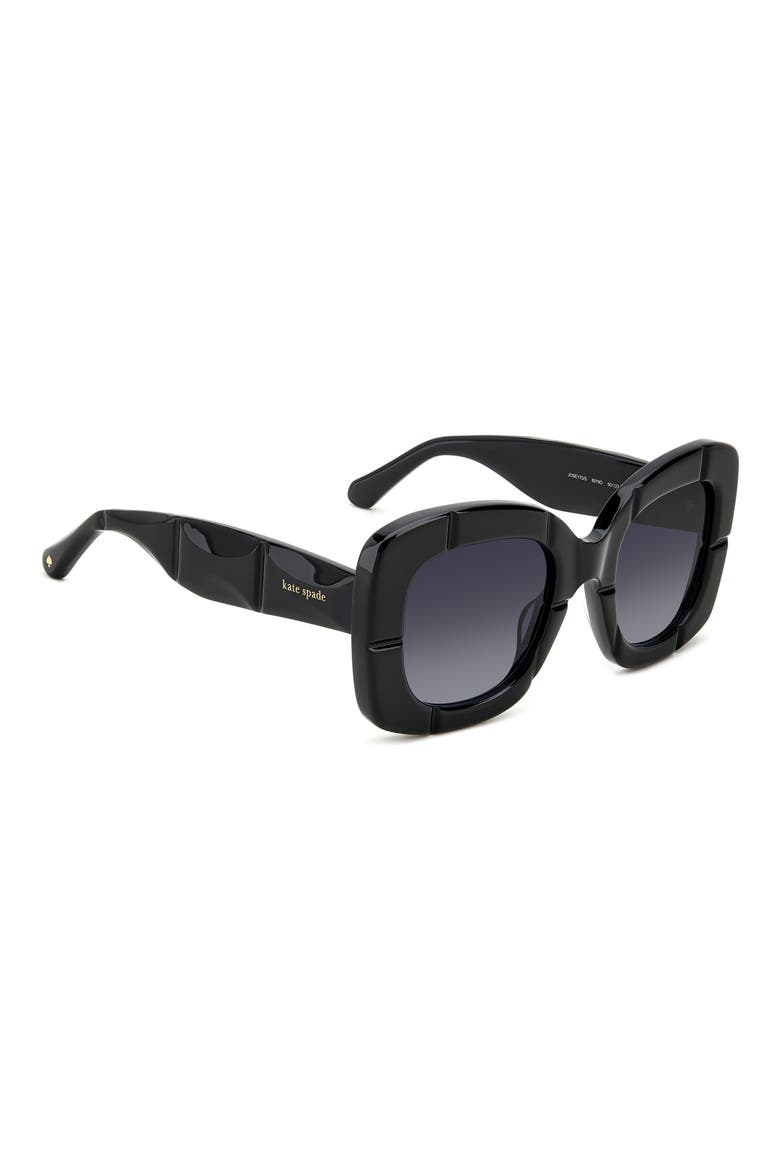 josey 50mm square sunglasses, Alternate, color, BLACK