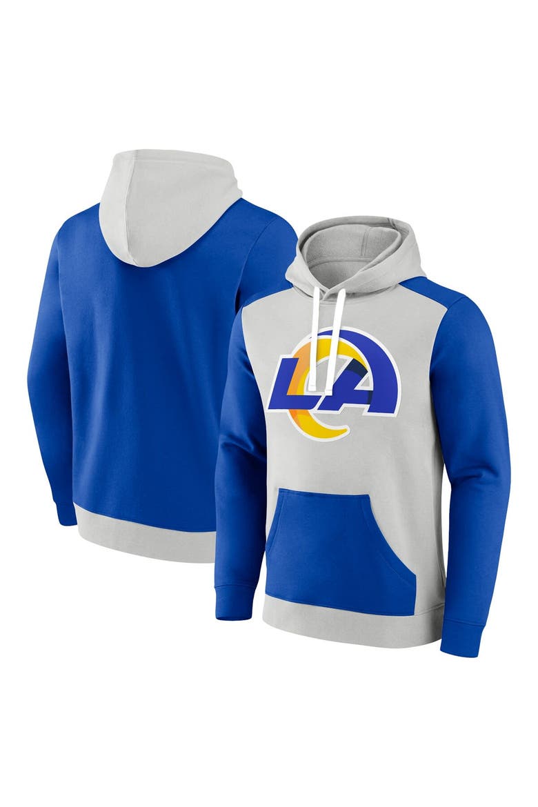 Men's Fanatics Branded Silver/Royal Los Angeles Rams Big & Tall Team Fleece Pullover Hoodie, Main, color, Silver
