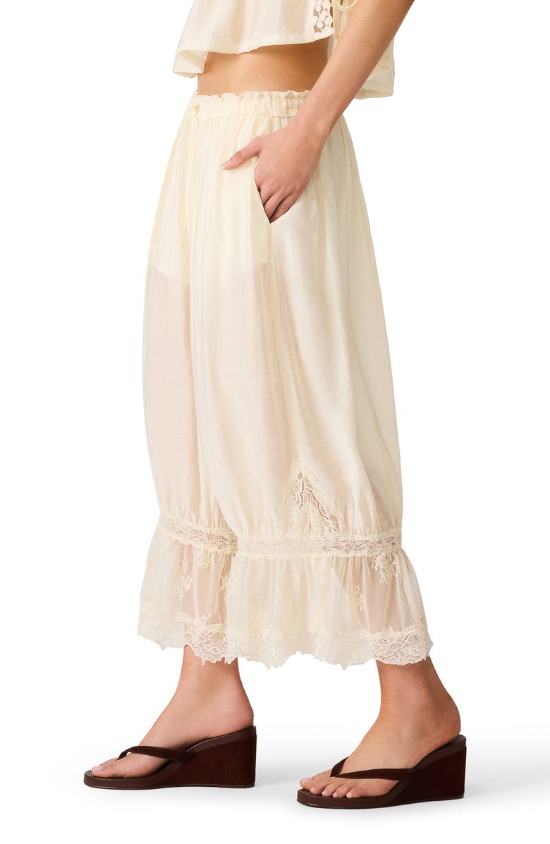 Steve Madden Easten Lace Detail Drawstring Pants, Alternate, color, Cream