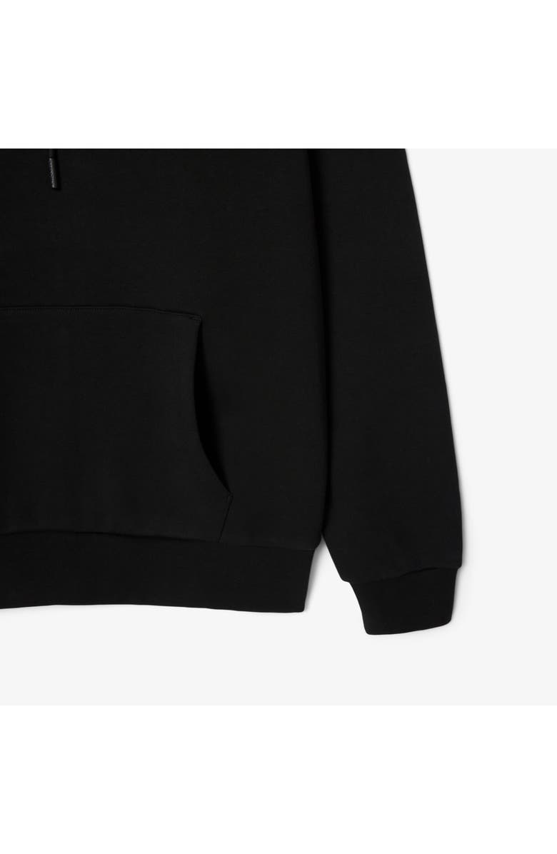 Lacoste Lightweight Cotton Fleece Pullover Hoodie, Alternate, color, Black