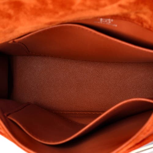 Pre-owned Hermes Hermes Verrou Chaine Bag Doblis Suede Mini In Brown