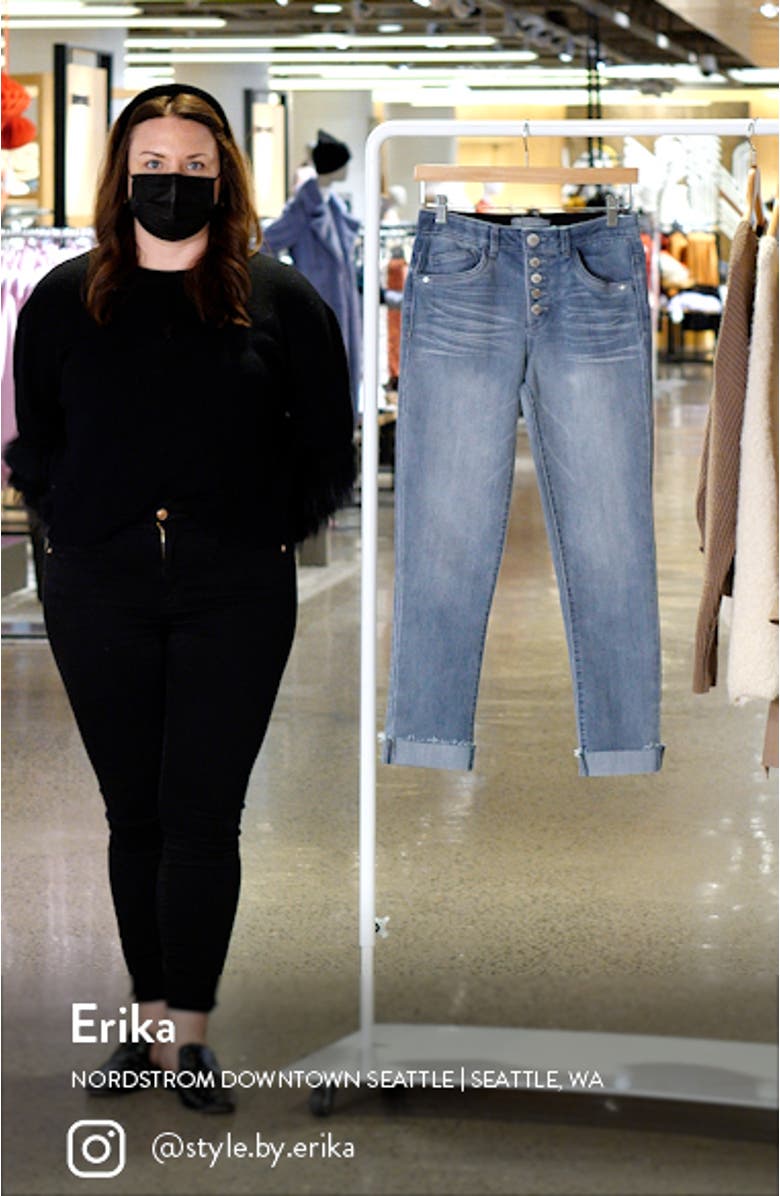 'Ab'Solution Raw Hem Ankle Skinny Jeans, sales video thumbnail