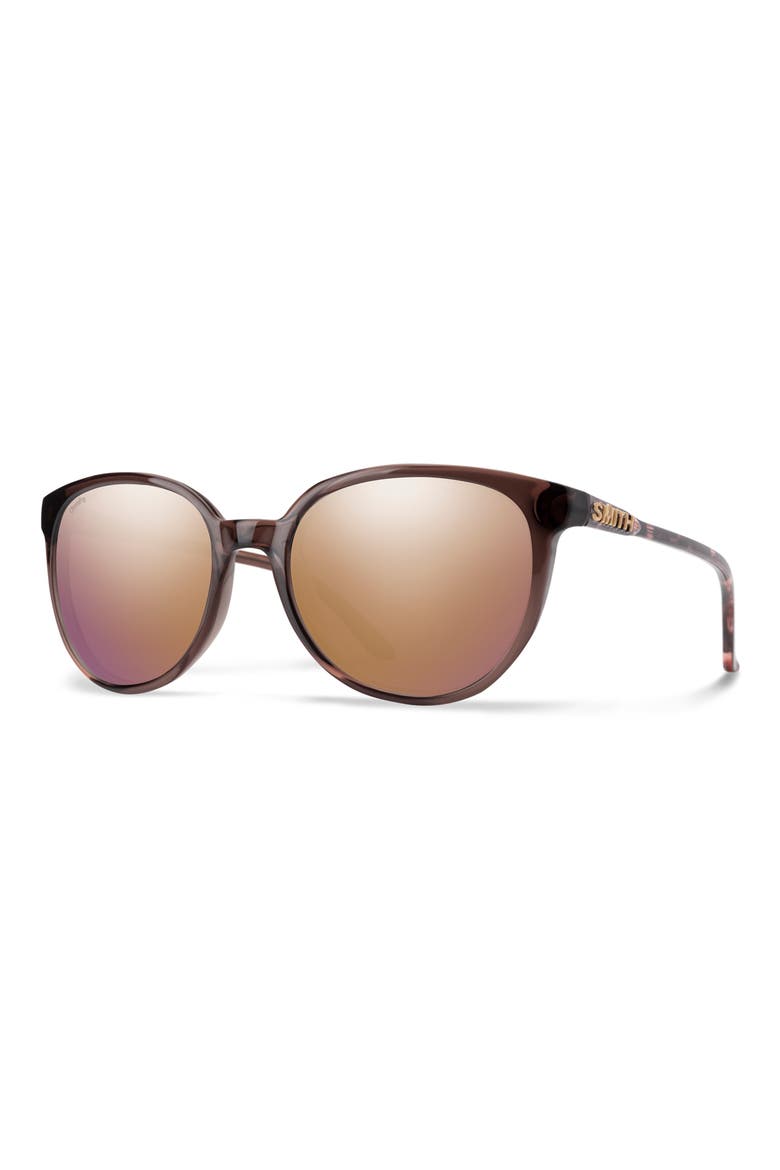 Cheetah 54mm Polarized Round Sunglasses, Alternate, color, ROSE TORTOISE / ROSE GOLD