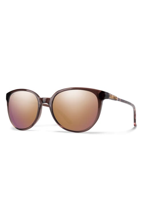 Smith Cheetah 54mm Polarized Round Sunglasses In Rose Tortoise/rose Gold
