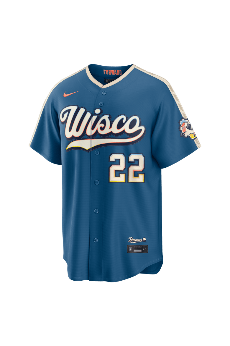 Men's Nike Christian Yelich Mineral Blue Milwaukee Brewers 2026 City Connect Stadium Jersey, Alternate, color, Mineral Blue