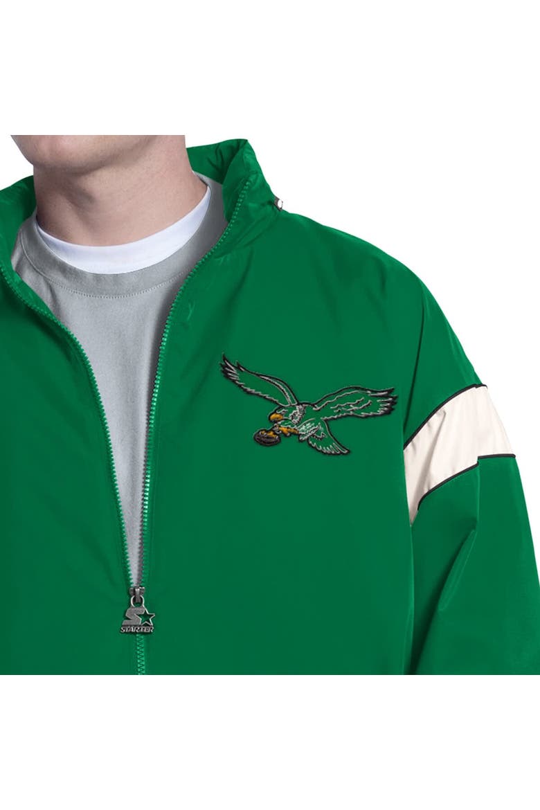 Men's Starter  Kelly Green Philadelphia Eagles The Gust Full-Zip Hooded Jacket, Alternate, color, Kelly Green