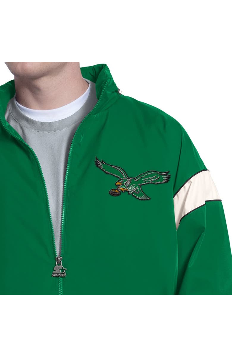 STARTER Men's Starter Kelly Green Philadelphia Eagles The Gust Full-Zip Hooded Jacket, Alternate, color, Kelly Green