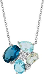 EFFY 14K White Gold Ocean Harmony Multi-Gemstone Pendant