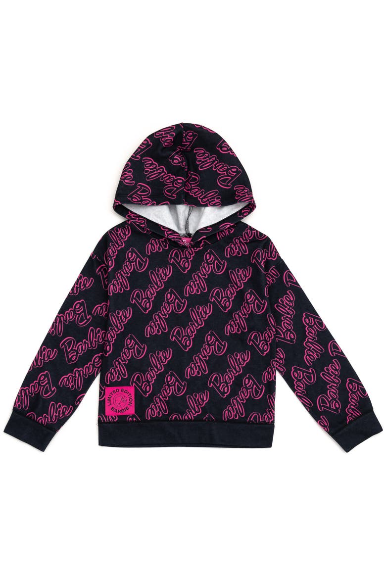 Fleece Hoodie, Main, color, Black Fuchsia
