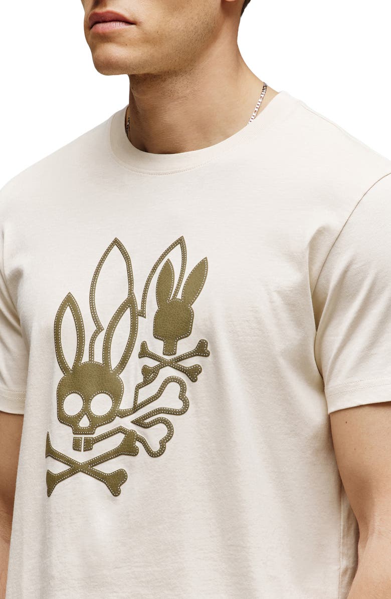 Psycho Bunny Aussie Appliqué Graphic T-Shirt, Alternate, color, White Cap Grey