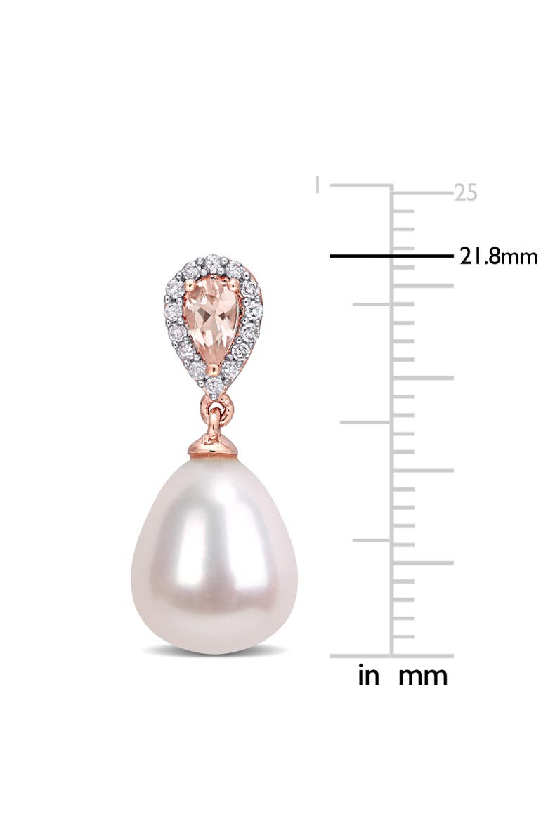 Julianna B. Pearl, Morganite & Diamond Drop Earrings 10k, Alternate, color, Morganite