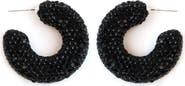 Panacea Jet Crystal Hoop Earrings
