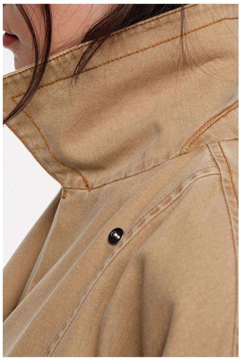 Washed Double-Breasted Jacket, Alternate, color, CAMEL