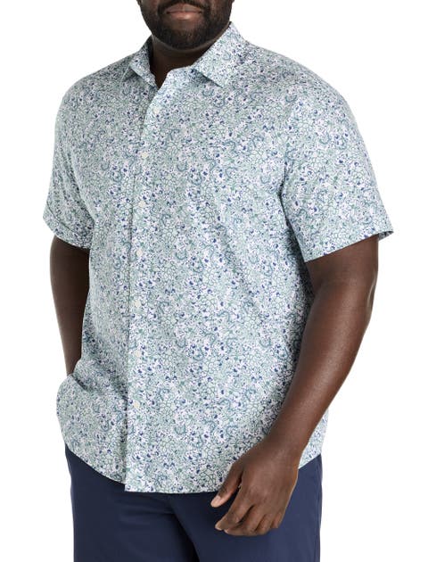 Big & Tall Floral Print Sport Shirt