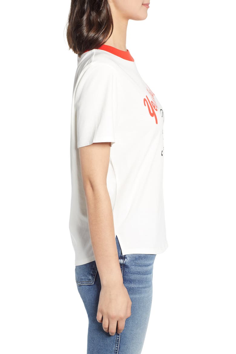 Yes You Can Cotton Ringer Tee, Alternate, color, WHITE