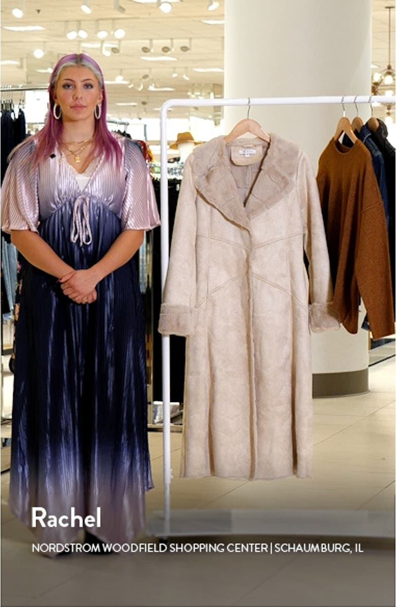 Longline Faux Shearling Coat, sales video thumbnail