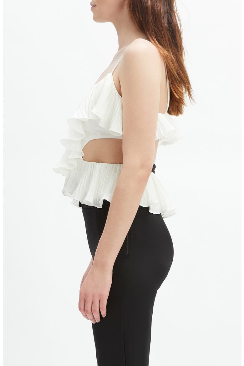 Ilara Ruffle Pleated Cutout Camisole, Alternate, color, OFF WHITE