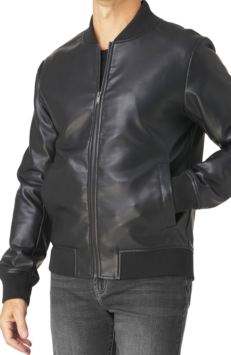 Slate & Stone Faux Leather Bomber Jacket, Alternate, color,