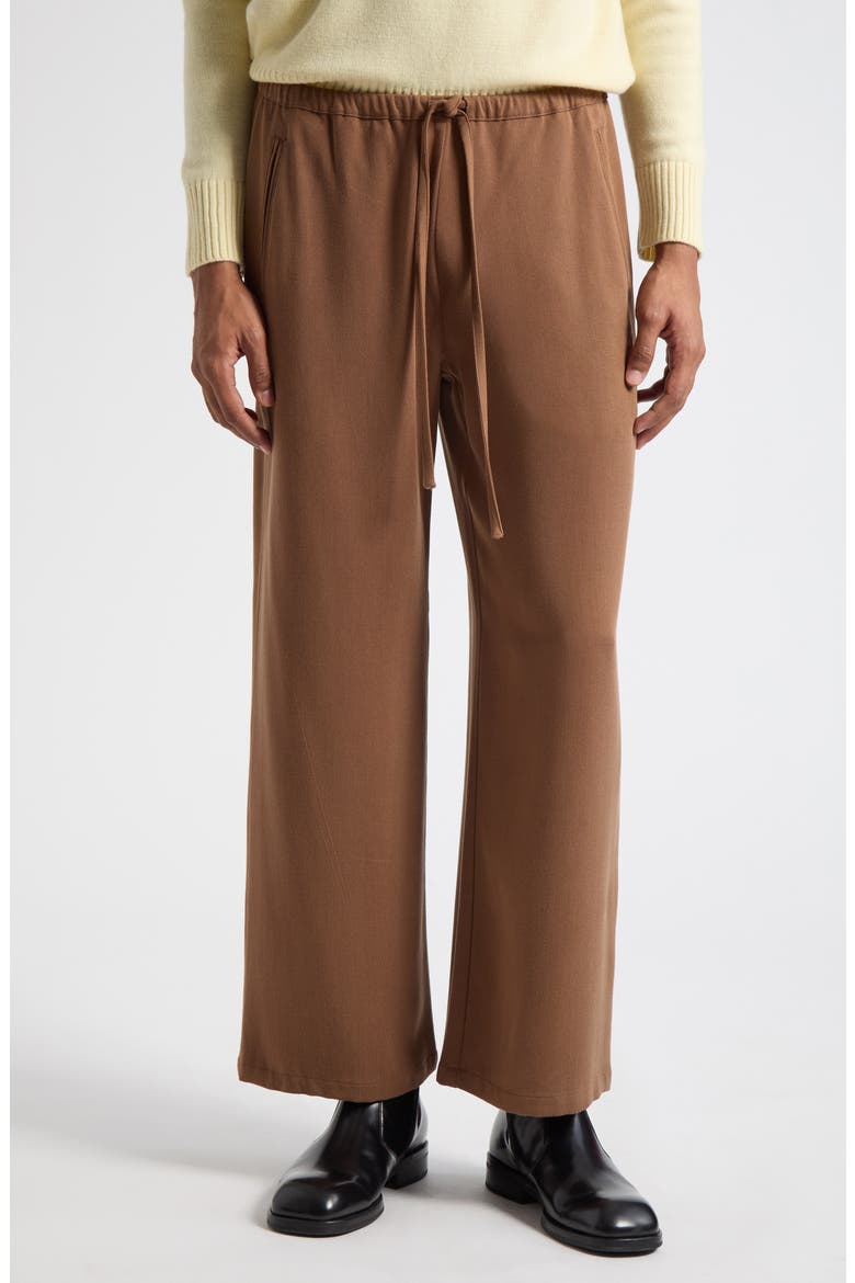 Team Wide Leg Drawstring Trousers, Main, color, BROWN