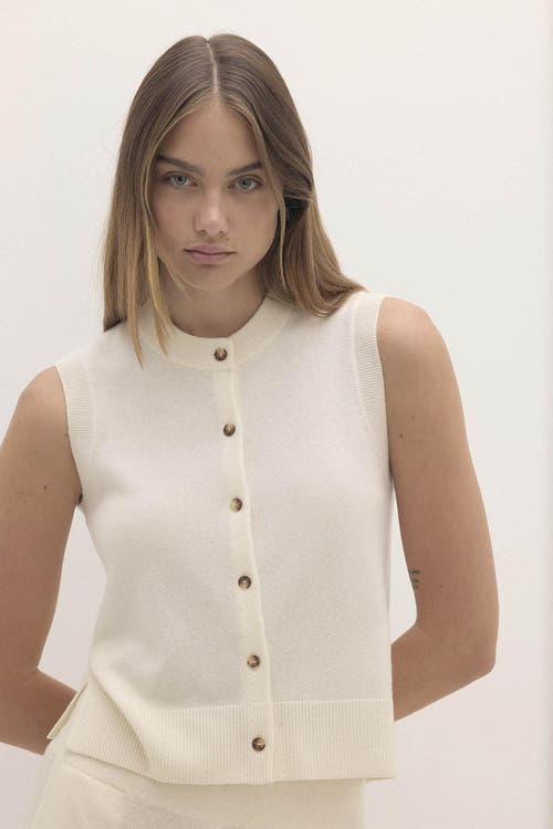 Naked Cashmere Emmaline Button-up Cashmere Sweater Vest In Sand