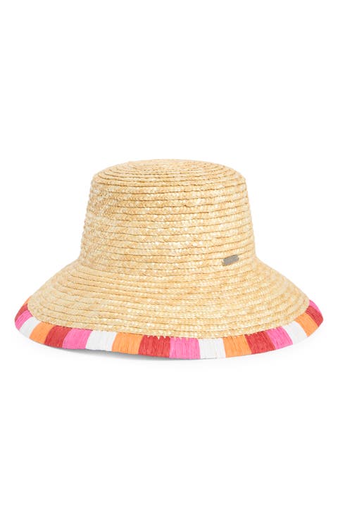 Raffia Trim Bucket Hat