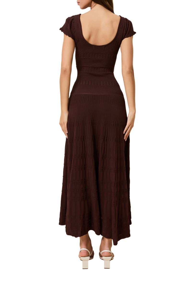 The Belle Rib Knit Fit & Flare Midi Dress, Alternate, color, TRUFFLE