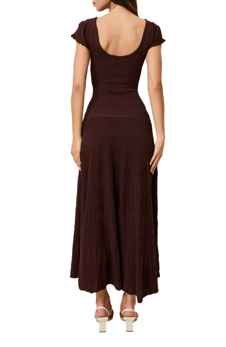 Solid & Striped The Belle Rib Knit Fit & Flare Midi Dress, Alternate, color, Truffle