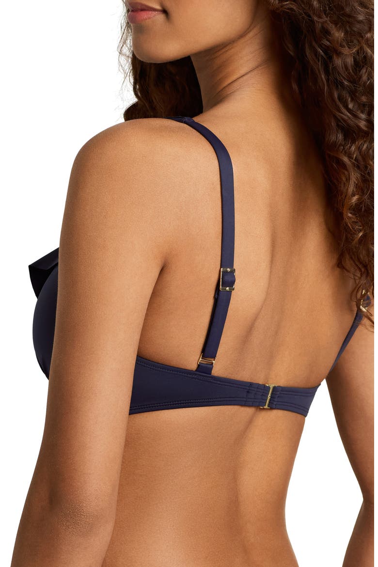 Ruffle Underwire Bikini Top, Alternate, color, DARK NAVY