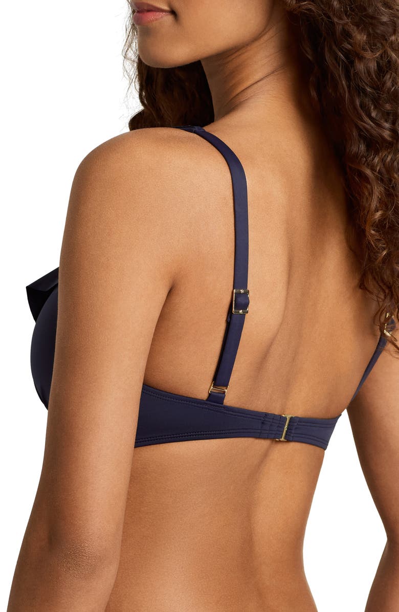Lauren Ralph Lauren Ruffle Underwire Bikini Top, Alternate, color, Dark Navy