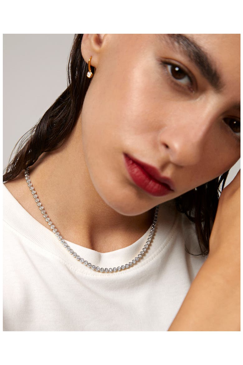 Diamond Essential Tennis Necklace, Alternate, color, STERLING SILVER