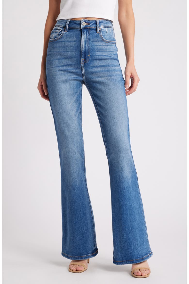 High Waist Flare Jeans, Main, color, MEDIUM WASH