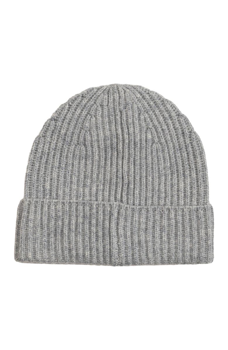 Echo Basic Cardigan Stitch Beanie, Alternate, color, Silver