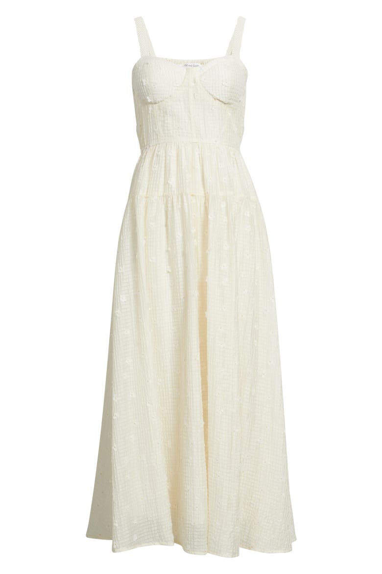 Floral Appliqué Midi Dress, Alternate, color, CREAM