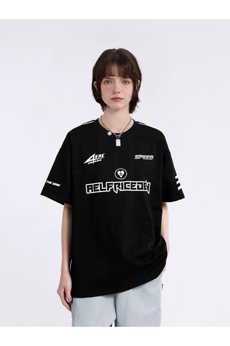 Racing Sport Style Tee, Main, color, Black