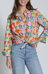 APNY Print Cotton Button-Up Shirt
