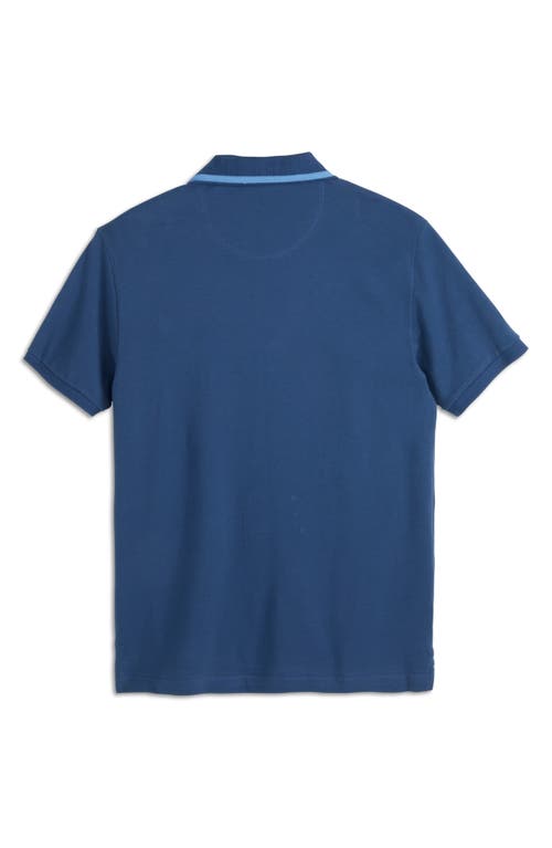 Scotch & Soda Embroidered Logo Piqué Polo In Blue