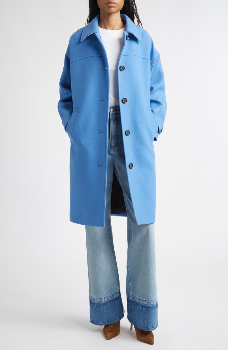 Veronica Beard Laurent Wool Blend Dickey Coat, Alternate, color, Blue Jasper