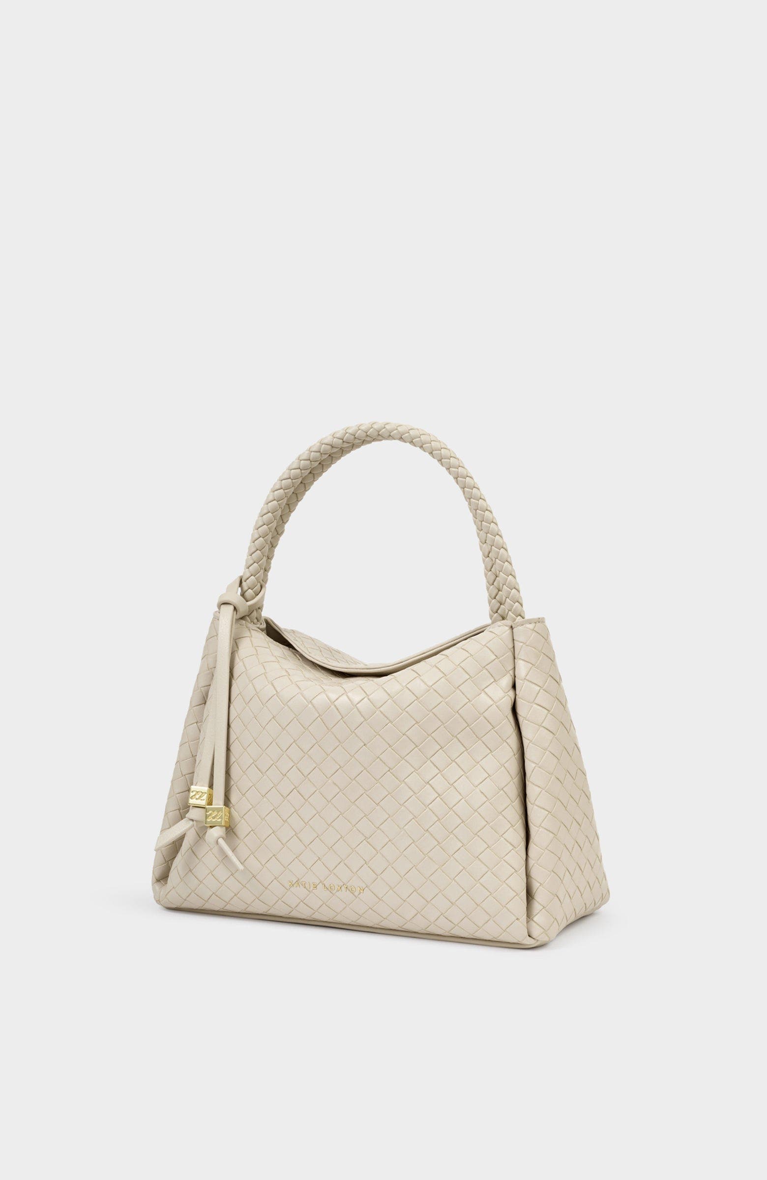 Katie Loxton Nova Woven Texture Top Handle Bag, Alternate, color, Off White