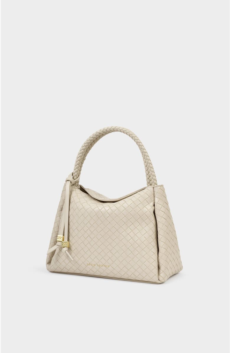 Katie Loxton Nova Woven Texture Top Handle Bag, Alternate, color, Off White