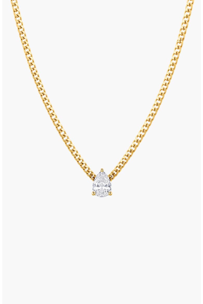 Serene Drop Pear-Cut Solitaire Pendant Necklace, Main, color, Gold